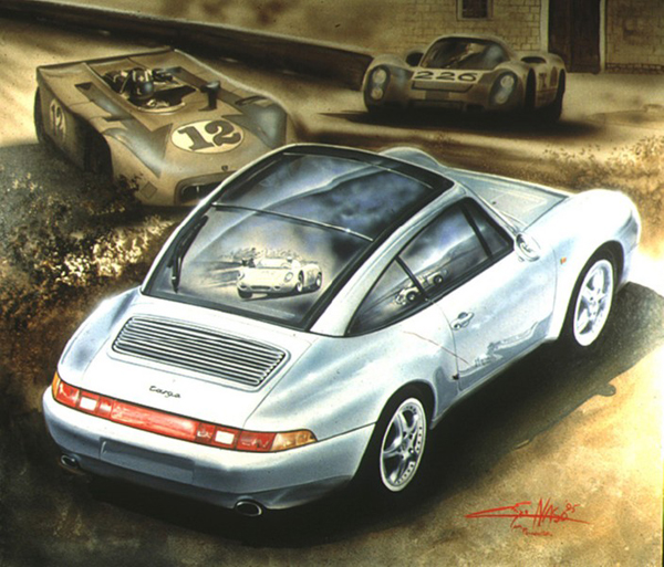 Porsche Targa (1990) - 90x90cm - Porsche Italia collection